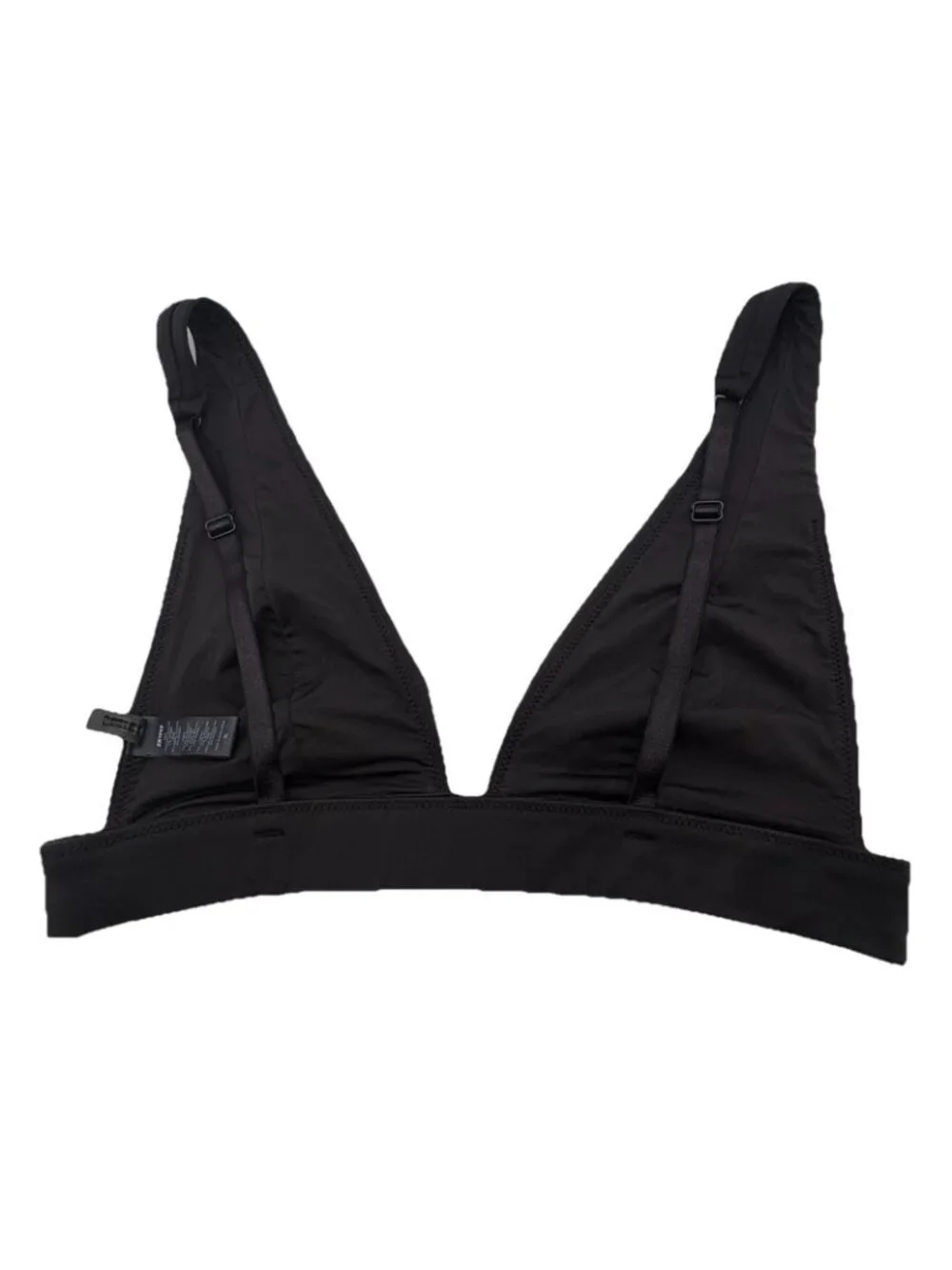 Skims Recycled Swim Plunge Bikini Top Onyx Women’s Sz XL Black
